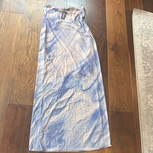 Fashion Nova Blue and White marble mesh Maxi Dress